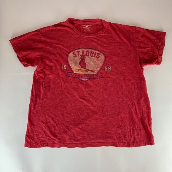 St Louis Cardinals MLB Retro Red Wright & Ditson Short Sleeve Shirt Mens Large - Picture 1 of 4